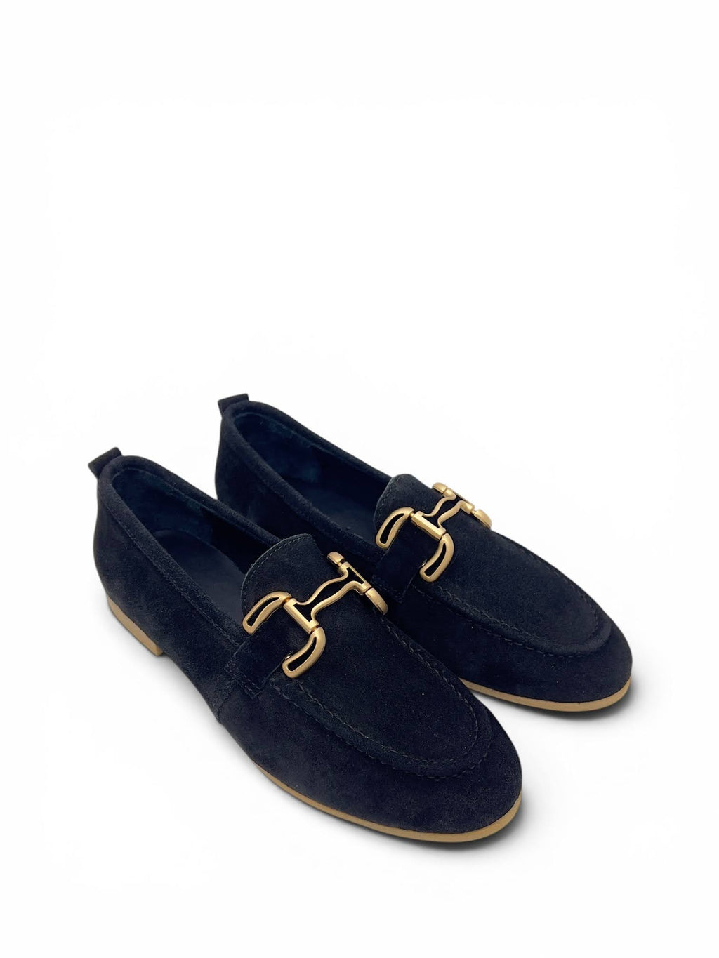 Siyah Süet Hakiki Deri Şık Toka Detaylı Casual Kadın Babet (20 2073)