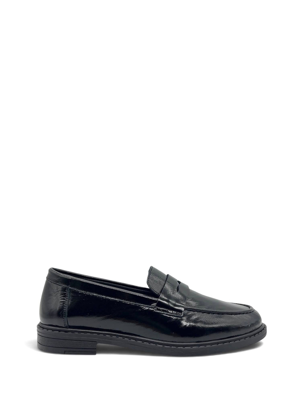 Siyah Rugan Hakiki Deri Maskülen Kadın Loafer (36 26351)