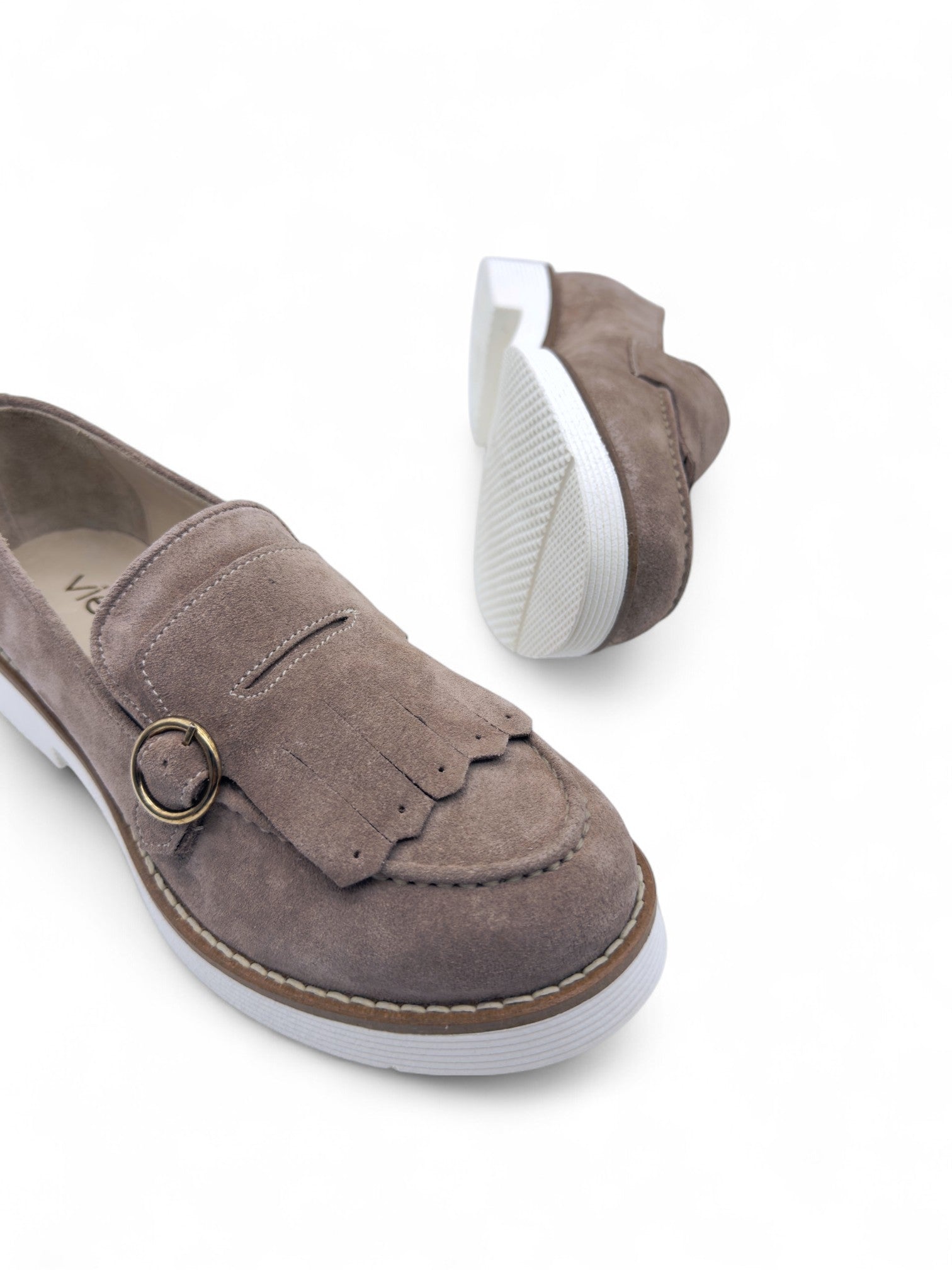 Braven Açık Vizon Süet Hakiki Deri Casual Kadın Loafer