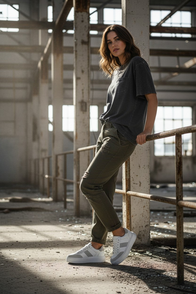 Celestia Hakiki Deri Basic Beyaz Kadın Sneaker
