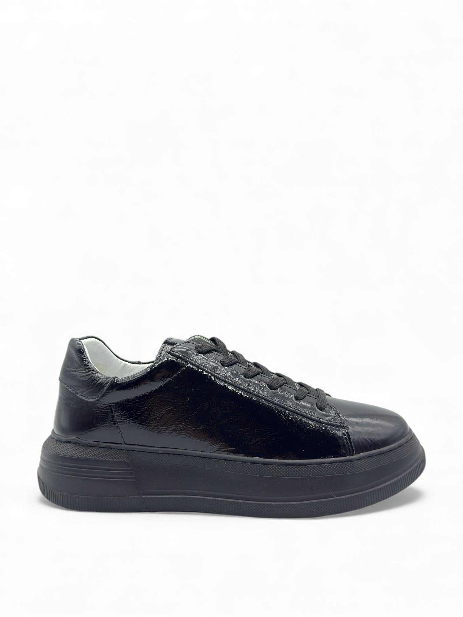 Nova Siyah Hakiki Rugan Basic Kadın Sneaker