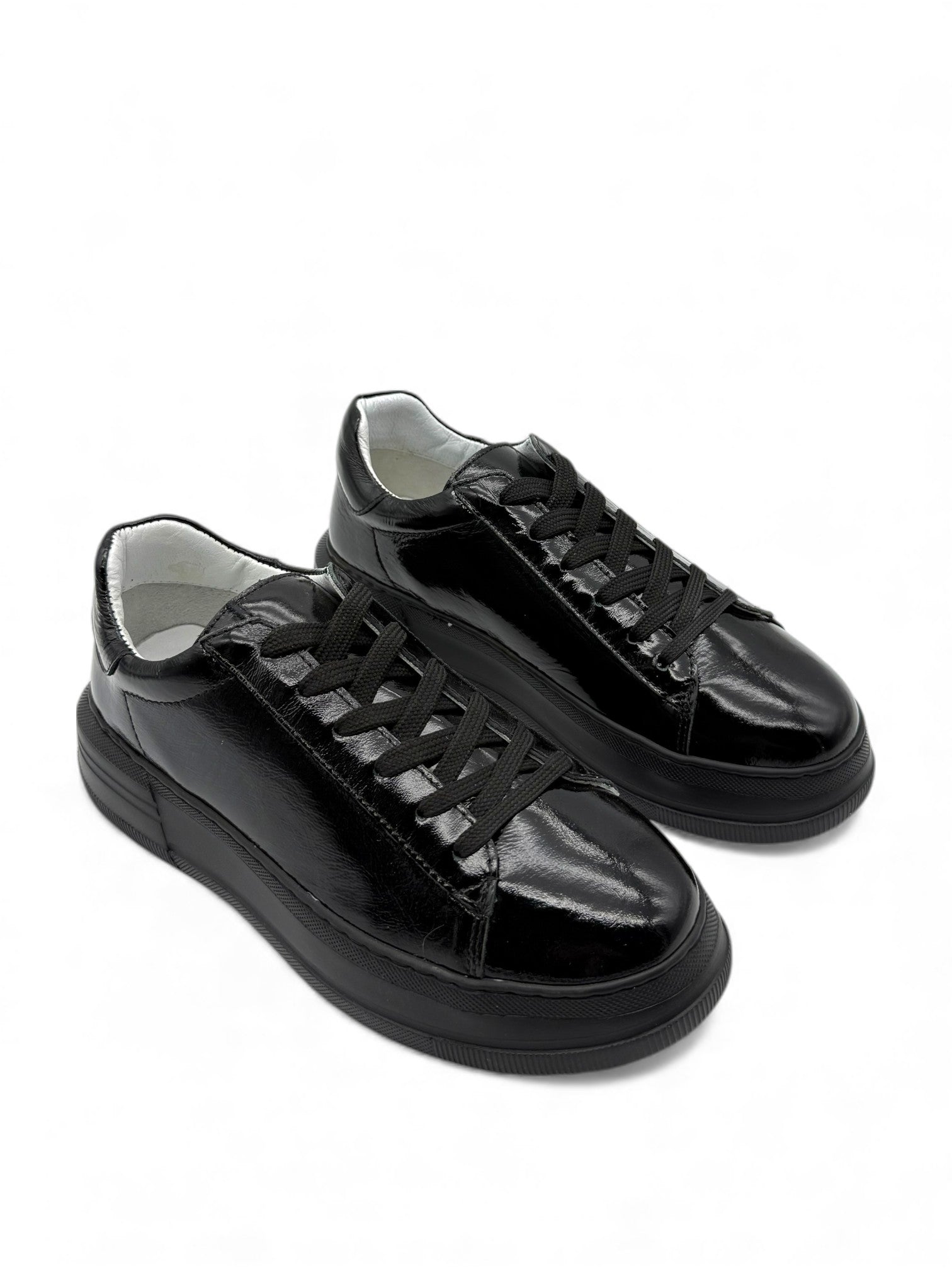 Nova Siyah Hakiki Rugan Basic Kadın Sneaker