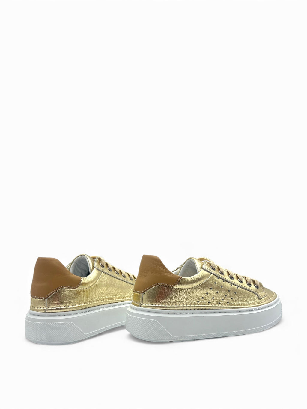 Ravella Hakiki Deri Basic Gold Kadın Sneaker