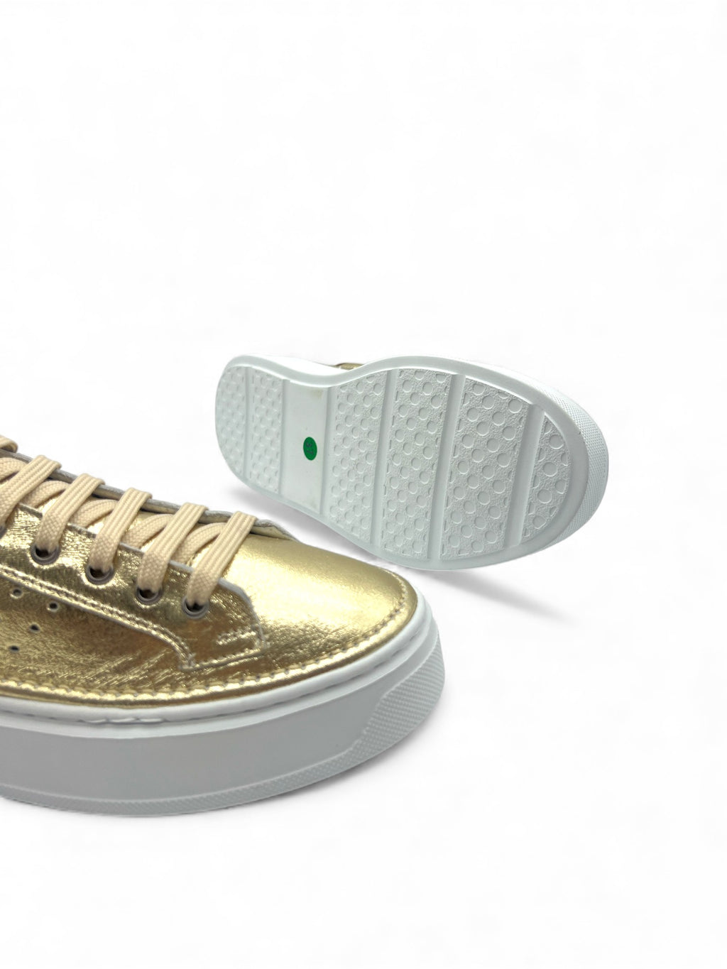 Ravella Hakiki Deri Basic Gold Kadın Sneaker