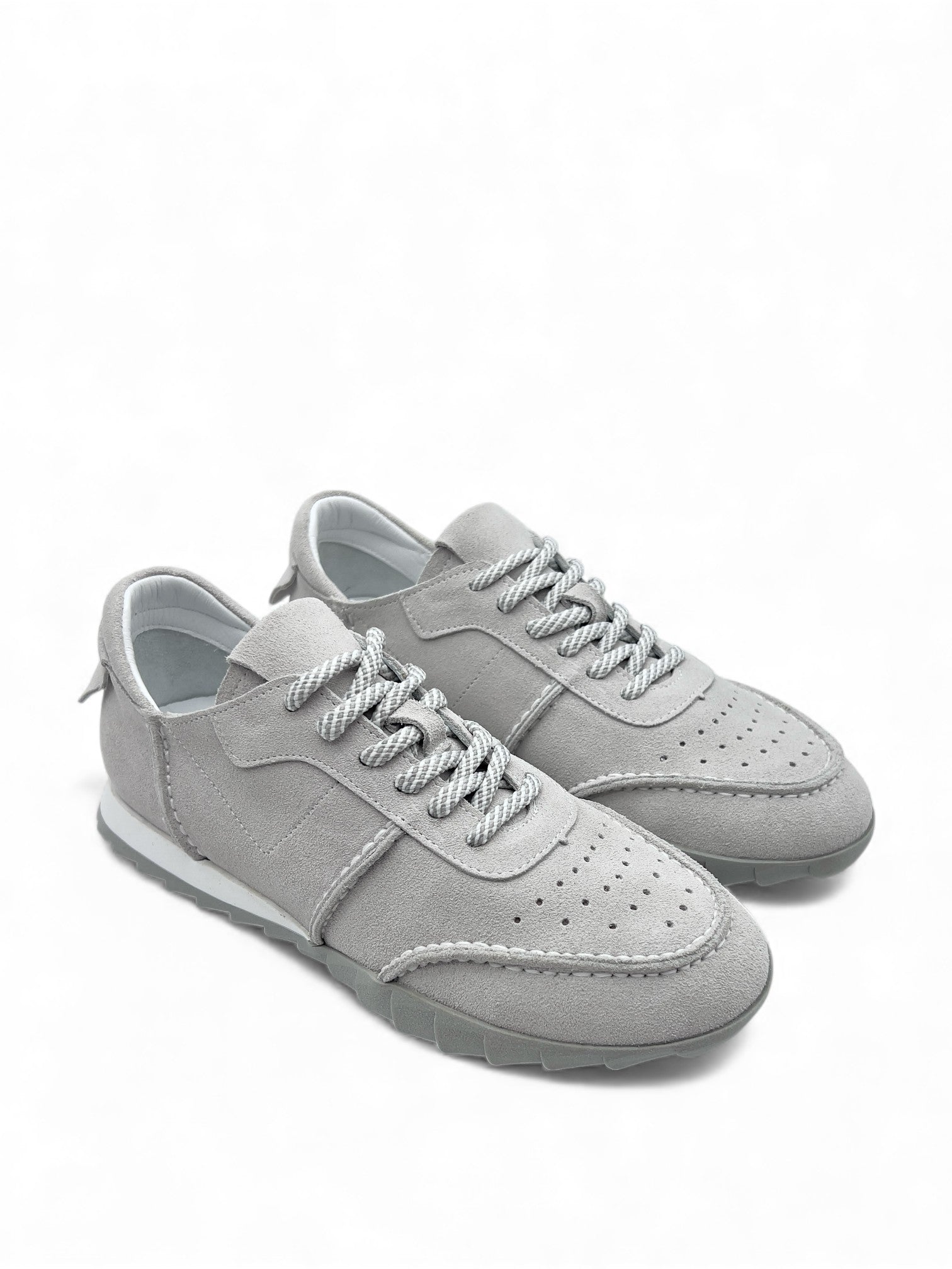 Revion Açık Gri Süet Hakiki Deri Fashion Kadın Sneaker