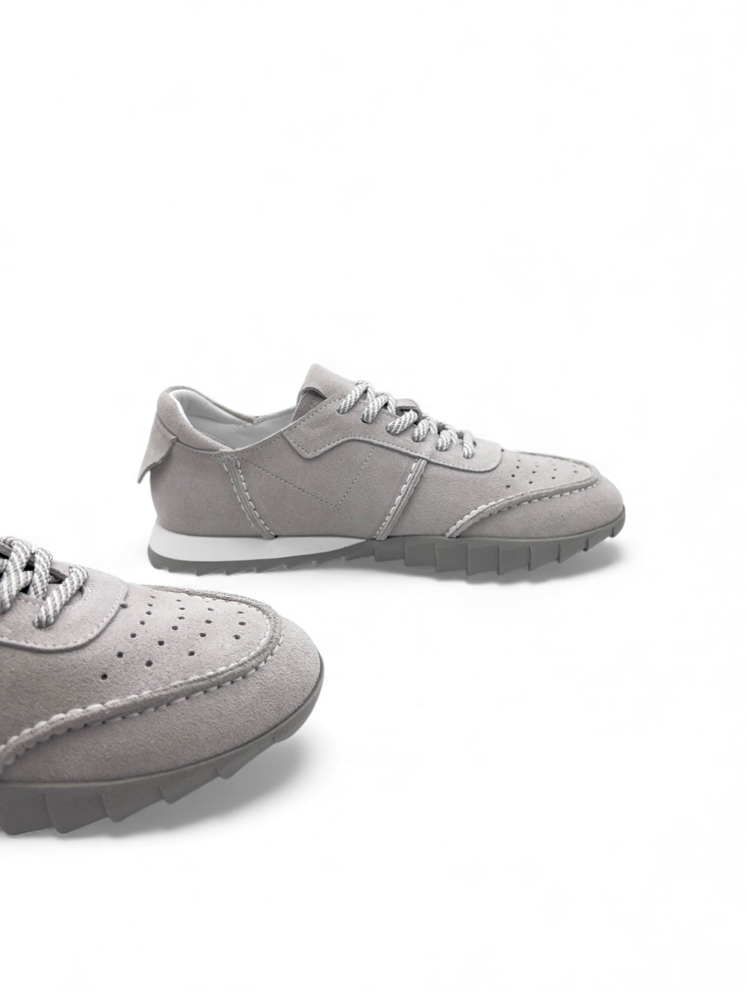 Revion Açık Gri Süet Hakiki Deri Fashion Kadın Sneaker