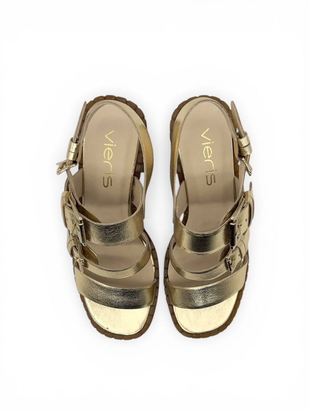Velnora Gold Hakiki Deri Casual Kadın Sandalet